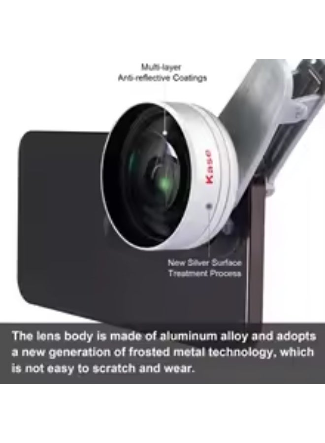 كيس عدسة Kase HD Master Macro Phone Lens Plus لهواتف iPhone 16 و15 و14 و13 Pro Max وسامسونج وأندرويد، مسافة تركيز طويلة 45-85 مم / هيكل معدني - Image 1